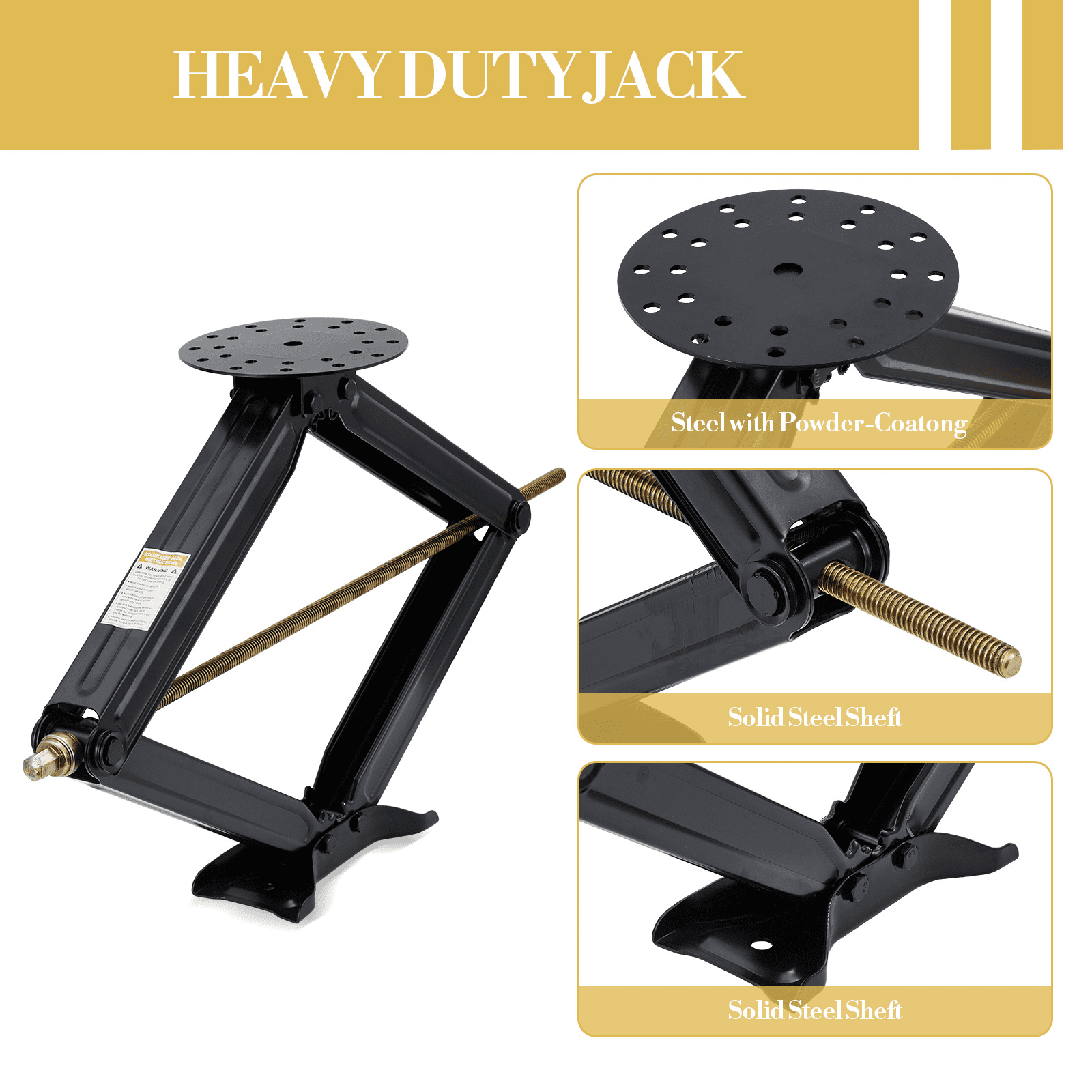 Camper Trailer RV Stabilizer Jacks, Camper Trailer Stabilizer Leveling Scissor Jacks,5000Lb Heavy Duty 30" ,Car Scissor Lift Jack with Crank Handle & Drill Sockets for Travel Trailer Camper