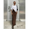 thumbnail image 2 of Elegant Satin Black Trumpet Skirts Fashion Slim High Waist Skirts Women Female Solid Office Long Skirt Spring Summer, 2 of 9