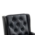 thumbnail image 6 of Triple Tree Wingback Accent Chair, Button Tufted PU Leather with Rivet Trim, Black, 6 of 7