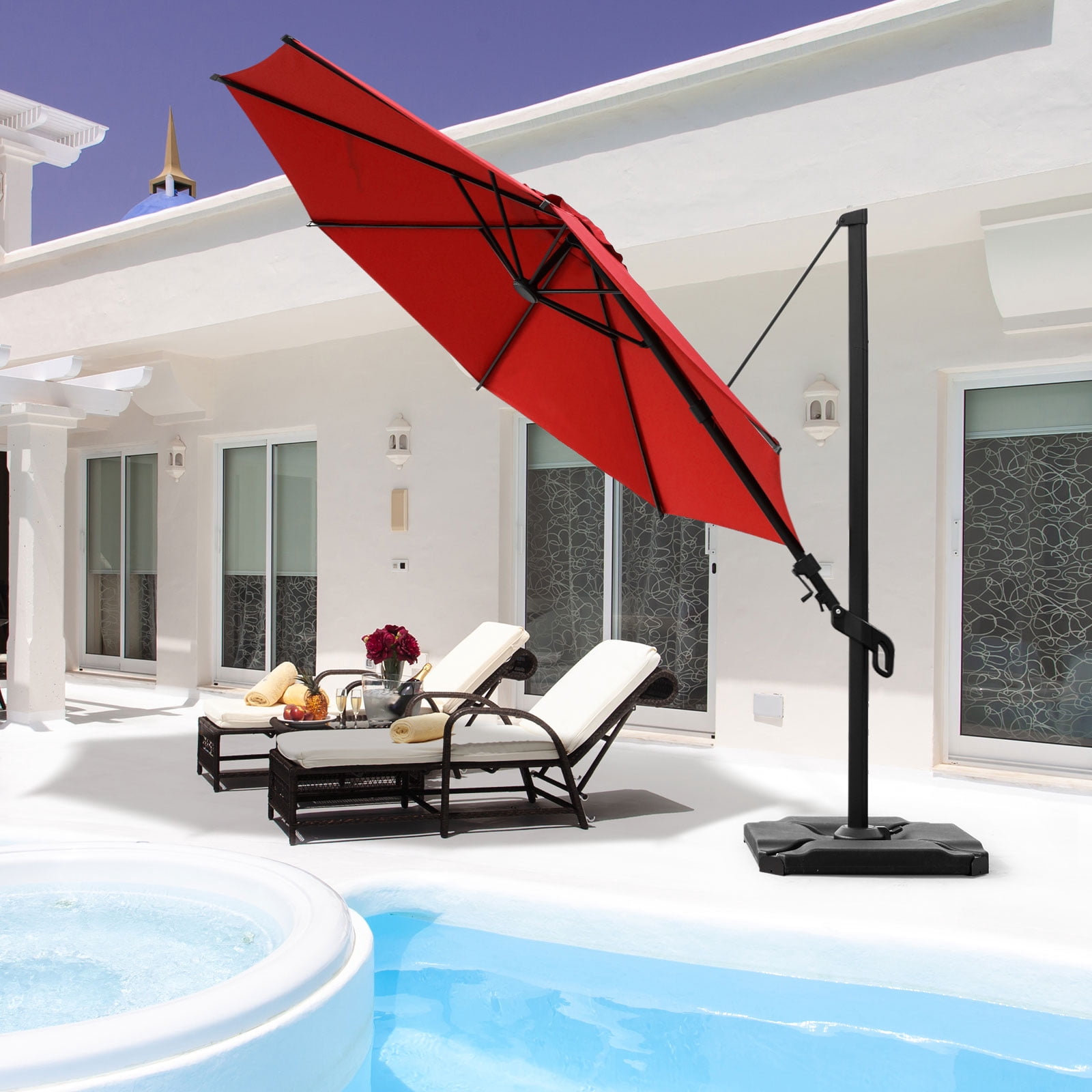 double tier patio umbrella Amazon.com : Tangkula 9Ft Patio Umbrella with Crank, 2-Tier Outdoor Umbrella  with Push Button Tilt, Sun-Protective Canopy, 8 Ribs, Scalloped Patio  Umbrella for Outdoor Beach Deck Pool Table (Coffee) : Patio, Lawn
