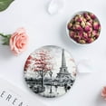 thumbnail image 4 of RYLABLUE Paris France Decor Eiffel Tower Set of 4 Round Coaster for Drinks, Absorbent Ceramic Stone Coasters Cup Mat with Cork Base for Home Kitchen Room Coffee Table Bar Decor, 4 of 5