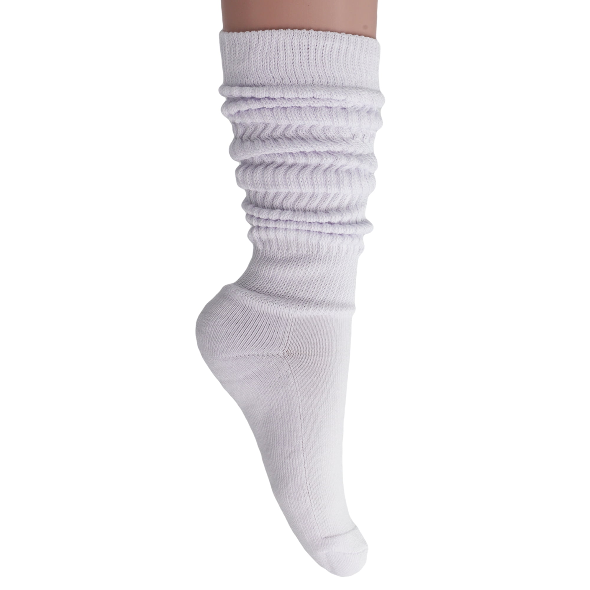 TAMARA SLOUCH SOCKS Extra Long Thick Ribbed Leg Warmer Style WHITE