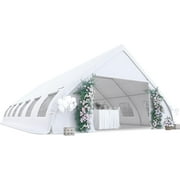 PEAKTOP OUTDOOR 20'X40' Heavy Duty Peach Shaped Party Tent Party Wedding Tent White Wedding Tent Peach Shaped Event Tent Outdoor Gazebo Event Shelter Canopy with Ground Bar