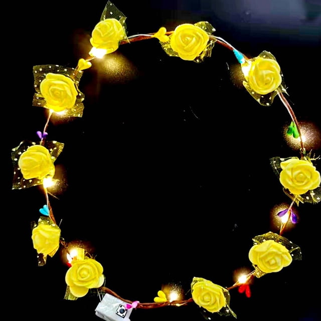 Xihbxyly Corona Led, Diadema de Flores de Colores, Luz con Pilas Reemplazables, Tres Modos de Luz, Decoración para Fiestas, Reuniones Al Aire Libre, Dura Más de 3 Horas