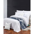 thumbnail image 2 of Bed Runner Scarf Twin Size, White Navy Blue Stain Bed Runners & Scarves for Foot of Beds, Marble Texture Abstract Art Decorative Bedding Runner Scarf for Hotel Home Bedroom, 2 of 6