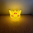 thumbnail image 4 of Gallickan Spooky Three-Eyed Black Cat LED Candle Lamp, Halloween Decor Flameless Tealight, Gothic Resin Tabletop Ornament, 1pc, 4 of 5