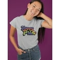 thumbnail image 2 of Happy Pride Bubblegum Text T-Shirt Women -Smartprints Designs, Female Medium, 2 of 4