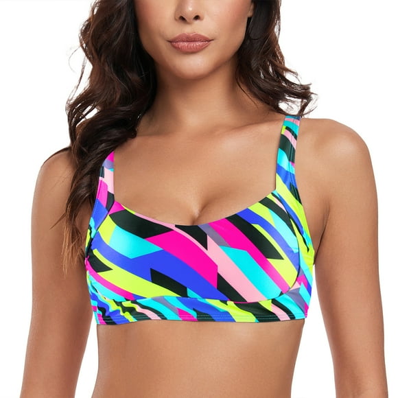 Ocean Blues Women's Ruched Bikini Top Bandeau Swimsuits Top for All Women Bikini Bathing Suit Top