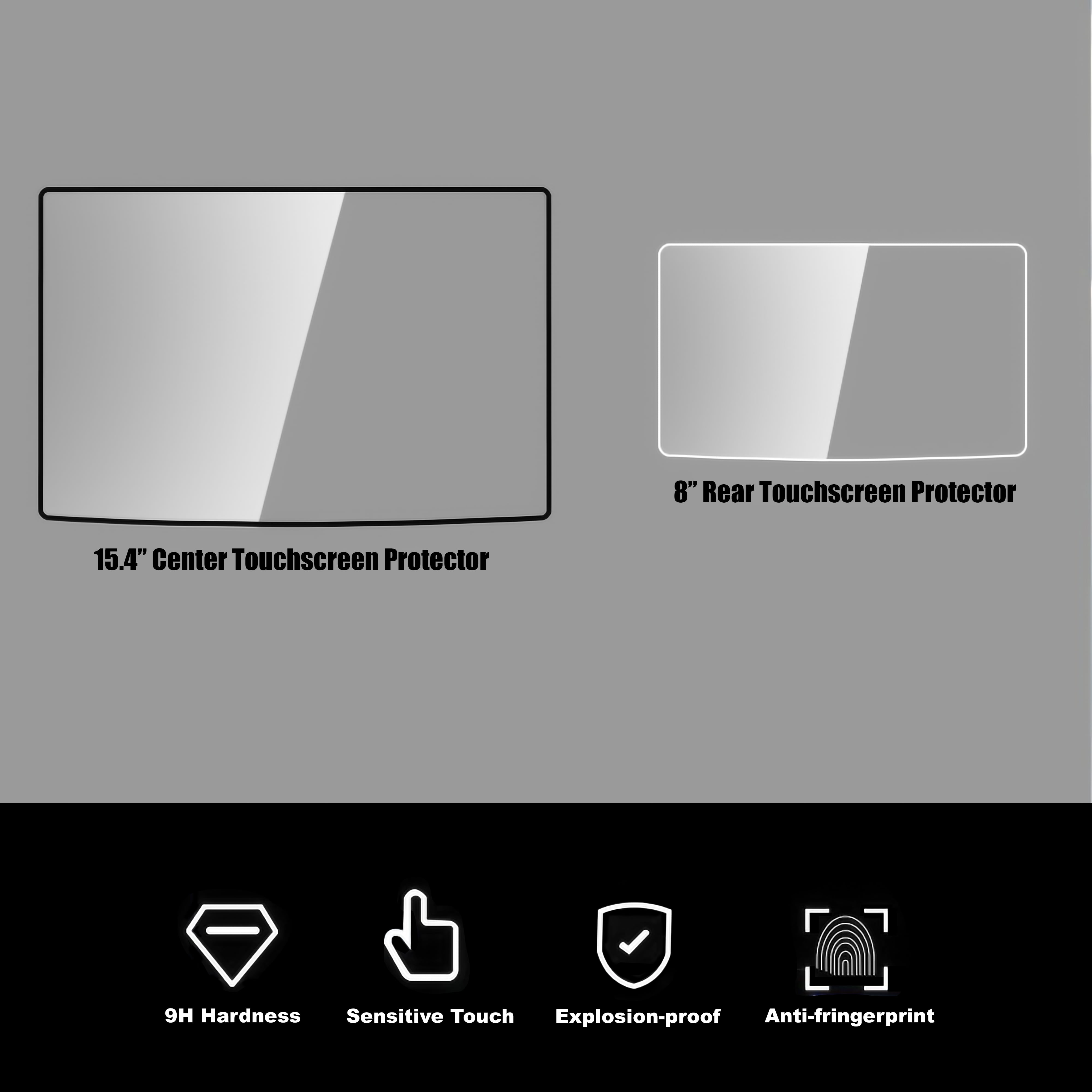 Obaska Tempered Glass Screen Protector designed for 2024-2025 Tesla Model 3 Highland & 2025-2026 New Model Y Juniper