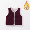 thumbnail image 2 of Gtoiithly Toddler Baby Boy Girl Vest Little Kids Sleeveless Button Down Cardigan Jacket Outerwear Casual Loose Waistcoat for Kids Red 3-6 Months, 2 of 4