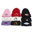 thumbnail image 3 of Gorro de punto Sanrio Hello Kitty, gorro de lana Kuromi My Melody de Anime, gorros de abrigo Kawaii bordados a la moda Y2K para niñas, Otoño/Invierno, 3 of 4