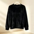 thumbnail image 2 of Plush Ribbed Fleece Sweatshirts for Women Crewneck Long Sleeve Loose Fit Fall Winter Warm Casual Loungewear S-XXL, 2 of 5