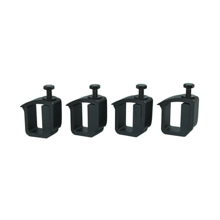 Truck Bed Caps For Ford AA-Racks P-AC-02 Clamp for Truck Cap, Camper Shell, Topper for a Short Bed Pickup Truck (Set of 4),Black (P-AC(4)-02-BLK) ()
