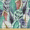 thumbnail image 2 of Ambesonne Leaf Fabric by the Yard Upholstery, Watercolor Leaves Ornament Art, 1 Yard, Plum Sea Green Soft Pink, 2 of 5