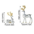 thumbnail image 2 of Set of 2 Deer Figurines,3D Reindeer Christmas Decor, Seated and Standing Elegant Deer, Luxurious Style Ideas, Suitable for Christmas Gifts, Living Room, Wine Cabinet, Display Stand, Bedroom, 2 of 7