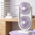 thumbnail image 5 of USB Desk Fan Tower Fan Portable Oscillating Fan, Rotation Dual Head Circulation Fan with 5 Speed Adjustable Quiet Motor, Rechargeable Type-C Table Fan for Bedroom Dorm Room Office Desktop Home, C, 5 of 9