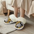 thumbnail image 3 of Chririnla Cartoon Panda Print Cotton Slippers with Fur Edges House Slippers for Women Winter Home Shoes with Fur Edges Fit Winter Home, 3 of 7