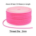 thumbnail image 2 of Nylon Beading Thread Cord 2mm Extra Strong Braided Nylon String for Necklace Crafting 15M/49 Feet, Hot Pink, 2 of 5