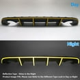 thumbnail image 6 of Ikon Motorsports Compatible with 15-23 Dodge Charger SRT V3 Style Rear Diffuser with Yellow Reflective Tape, 6 of 8