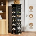 thumbnail image 4 of Buballino 7-Tier Rotating Freestanding Shoe Rack, Black, Holds up to 26 Pairs of Shoes, 4 of 8