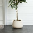 thumbnail image 4 of LuxenHome 12.5 Dia Off-White Ribbed Round Planter Pot, 4 of 7