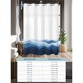 thumbnail image 6 of No Hook Shower Curtain with Snap in Liner,Summer Navy Blue Gradient Water Ripple Waterproof Bath Curtain Double Layers with See Through Top Window,Abstract Geometric Hotel Shower Curtains 72x72in, 6 of 9