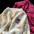 thumbnail image 2 of Suéter de gran tamaño con dibujos de osos pequeños para mujer, jerséis de anime, ropa de invierno de manga larga, prendas de punto para mujer, cuello redondo, lindo, 2 of 5