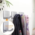 thumbnail image 5 of Ganchos adhesivos para toallas de alta resistencia, se pegan en el soporte para toallas, perchas de pared, ganchos adhesivos impermeables de acero inoxidable para colgar en el baño, cocina,, 5 of 5