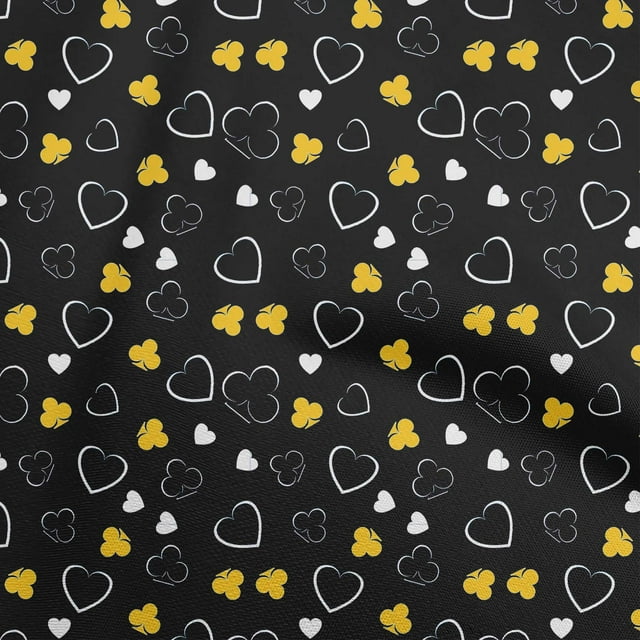 oneOone Silk Tabby Yellow Fabric Poker Card Sewing Craft Projects Fabric Prints By Yard 42 Inch Wide