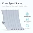thumbnail image 3 of Men's Athletic Socks, Moisture-Wicking Cushioned Crew Sports Socks3 Pack, 3 of 6