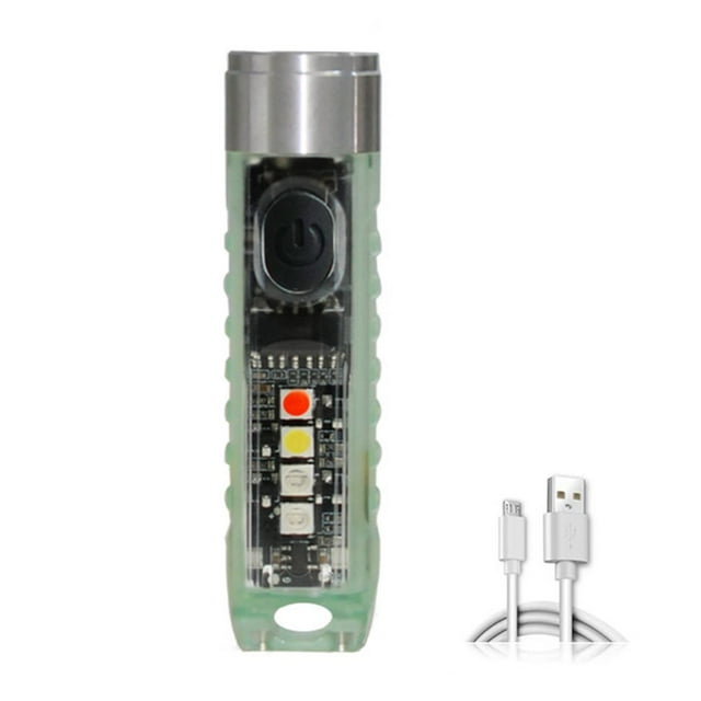 Keychain LED Flashlight Mini Pocket Torch for Outdoor EDC Emergency (White)