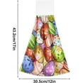 thumbnail image 3 of Watercolor Spring Easter Eggs 2 Pcs Hanging Kitchen Hand Towels Green Red Kitchen Wears Hanging Tie Towels Dishcloths Sets, 3 of 6