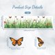 thumbnail image 2 of Calcomanía adhesiva estática para ventana de doble cara para ventanas de vidrio grandes, 1 hoja con césped y mariposas, 47,2 x 11,8 pulgadas, calcomanía impermeable y extraíble para ventana para, 2 of 8