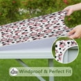 thumbnail image 6 of White Cow Bow Pattern Square Fitted Tablecloth with Elastic Edge,Square Table Cover,Washable Elastic Table Cover for Home Kitchen Party Decor 34in(86cm), 6 of 6