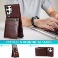 thumbnail image 7 of Decase Compatible with Samsung Galaxy S23 Ultra Wallet Case Credit Card Holder, Premium Leather Kickstand Flip Durable Shockproof Protective Back Cover for Samsung Galaxy S23 Ultra 6.8 inch, Brown, 7 of 7