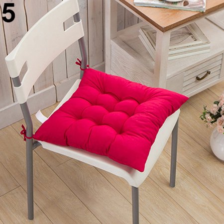 Anvazise Soft Polka Dot Solid Seat Pad Travel Home Office Decor Tie On Chair Cushion 1-Rose Red Dumpy Grid