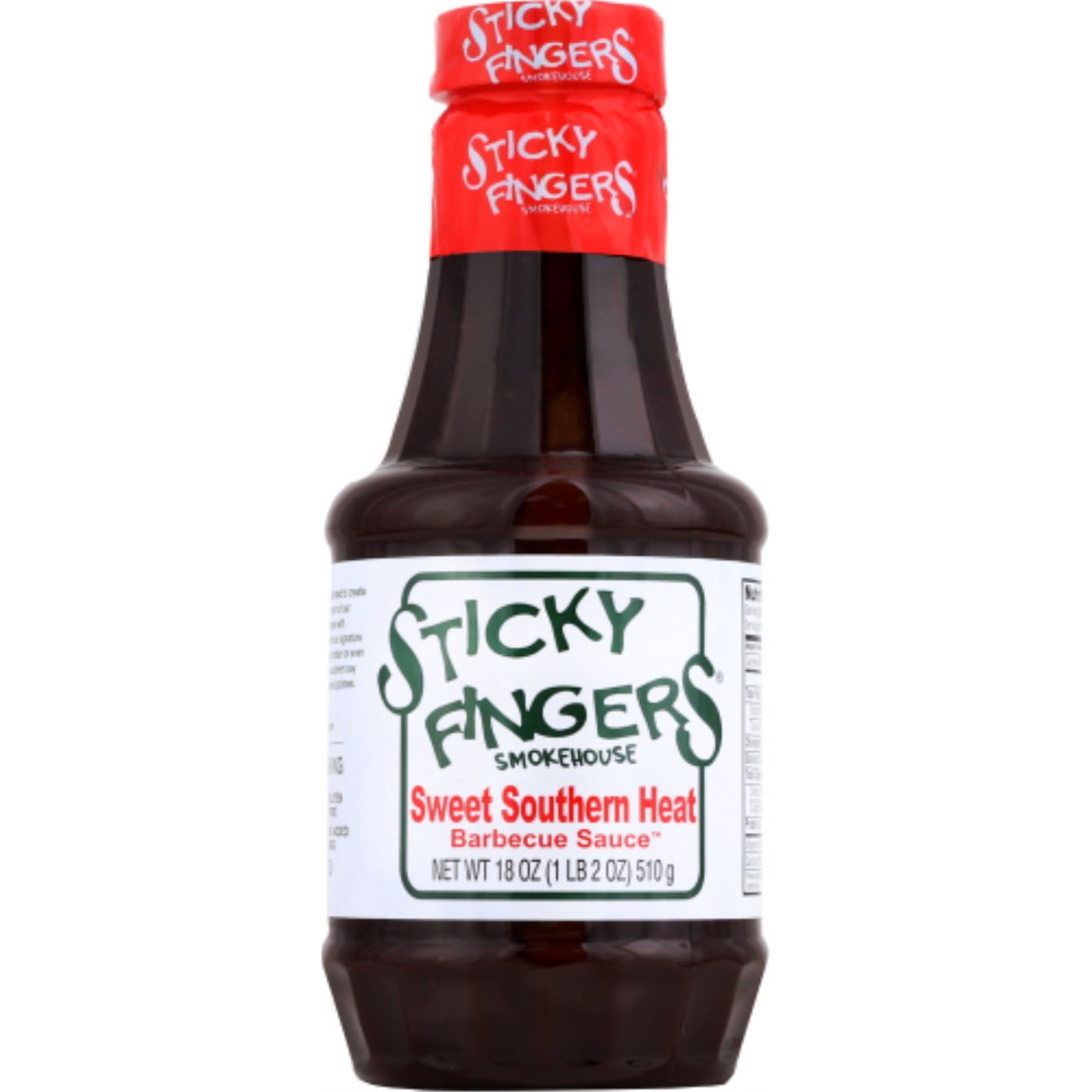 Sticky Fingers, Sweet Southern Heat, BBQ Sauce,18 oz, (Pack of 6)