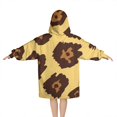 thumbnail image 2 of Yellow and Brown Of Leopard Print Blanket Hoodies for Kids 6-13YR Oversize Wearable Blanket Hoodies for Boys Girls Teens, 2 of 7