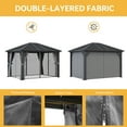 thumbnail image 7 of Uforic 10x12ft Hardtop Gazebo,Outdoor Heavy Duty Galvanized Steel Horizontal Stripes Roof Garden Gazebo W/Netting and Gray Shaded Curtains, 7 of 7