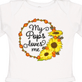 thumbnail image 4 of Inktastic My Pops Loves Me with Sunflower Wreath Boys or Girls Long Sleeve Baby Bodysuit, 4 of 5