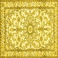 thumbnail image 1 of Ahgly Company Machine Washable Indoor Square Persian Yellow Traditional Area Rugs, 8' Square, 1 of 4