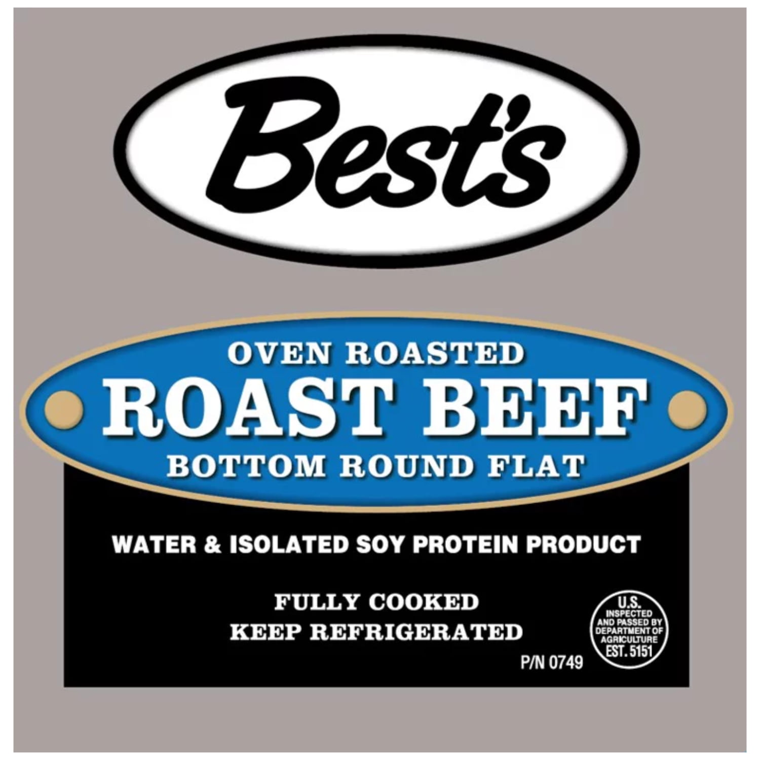 Best's Oven Roasted Bottom Round Flat Roast Beef, Deli Sliced (Plastic Bag), 2 OZ (56 g), 9g Protein Per Serving