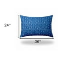 thumbnail image 3 of HomeRoots 24" X 36" Blue And White Enveloped Ikat Lumbar Indoor Outdoor Pillow Cover, 3 of 5