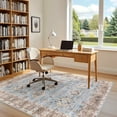 thumbnail image 3 of Uermei 6'x9' Washable Area Rug for Living Room: Non-Slip Soft Indoor Floor Carpet for Bedroom Dining Room Office Decor with Kid & Pet Friendly - Brown Blue, 3 of 10