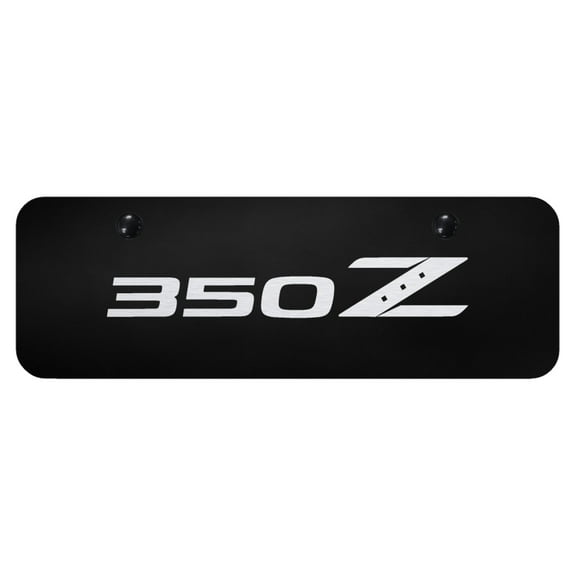 Nissan 350Z Laser Etched Logo Mini License Plate (Chrome on Black)