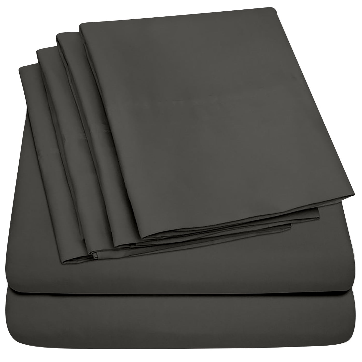 Premium Home Collection Microfiber Soft Cooling Bed Sheet Set - 6 Piece, California King, Gray