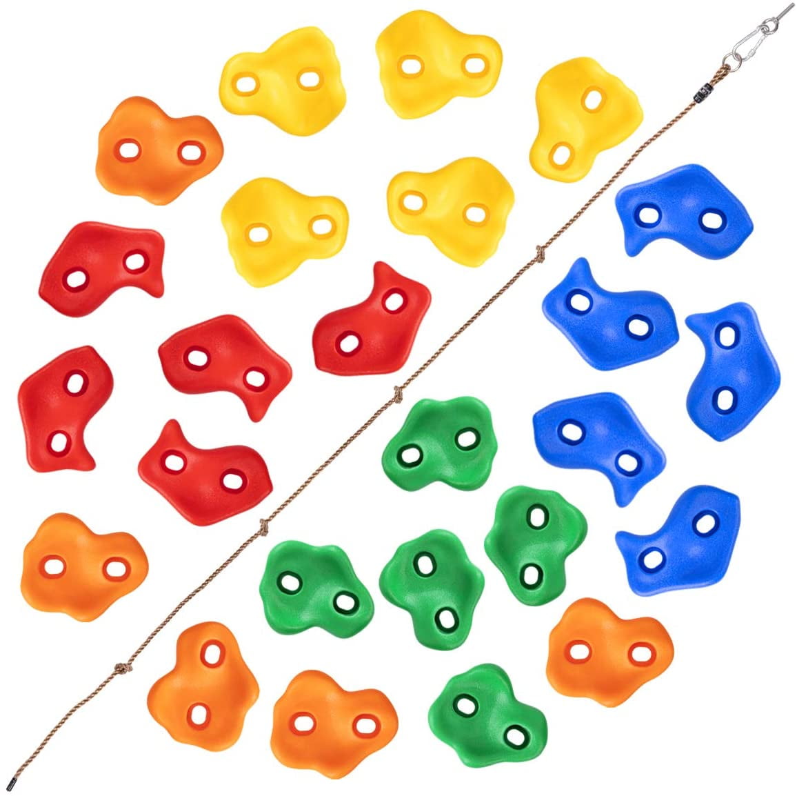 30Pcs Multi-Colored Pack of Rock Climbing Holds for Kids and Adults,Large Rock Wall Grips for Indoor and Outdoor Play Set Outdoor Indoor Playground Plastic Hardware Toy 
