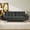 Dark Gray, variant on MIKIBAMA 75" Beige 3 Seat Linen Convertible Futon Sofa Bed Tufted Design Adjustable Backrests With Solid Wood Legs for Small Spaces
