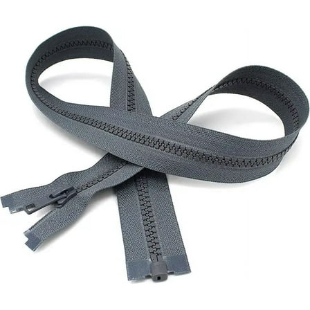 24" Vislon Zipper ~ YKK #5 Molded Plastic Sport Zipper ~ Separating - 578 Medium Grey (1 Zipper/Pack)