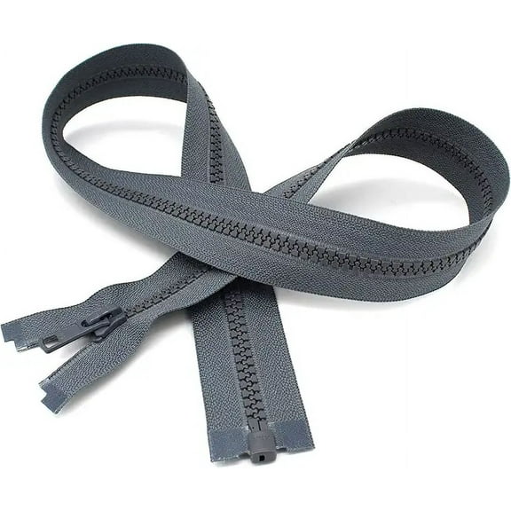 24" Vislon Zipper ~ YKK #5 Molded Plastic Sport Zipper ~ Separating - 578 Medium Grey (1 Zipper/Pack)